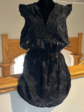 BELL by Alicia Bell - Navy Blue Eyelet Dress